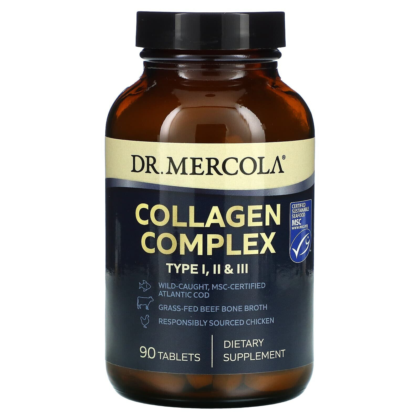 ДР. Меркола, Collagen Complex, тип I, II и III, 90 таблеток