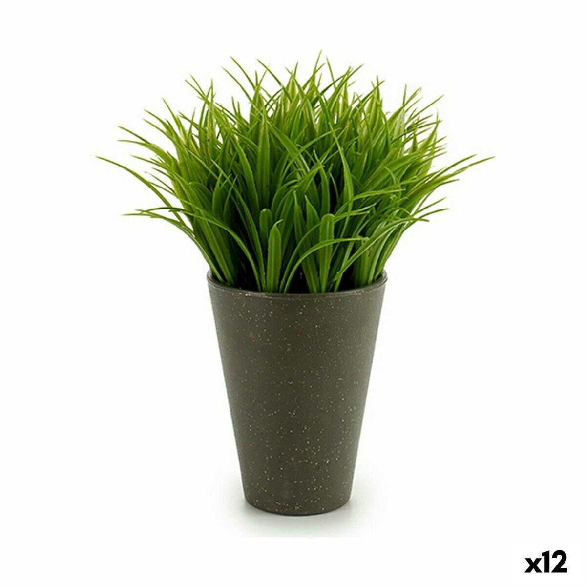 Декоративное растение Пластик 11 x 18 x 11 cm Зеленый Серый (12 штук)