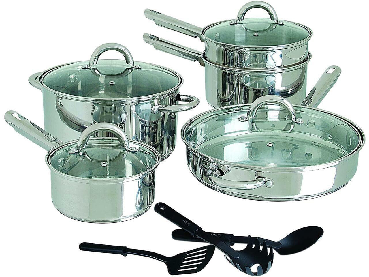 Gibson Home Abruzzo 12 Piece Stainless Steel Cookware Set