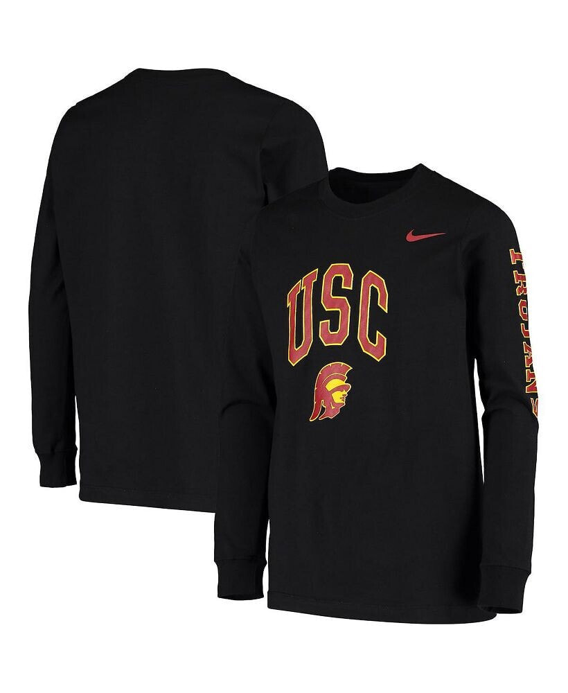 Nike big Boys Black USC Trojans Arch & Logo 2-Hit Long Sleeve T-shirt