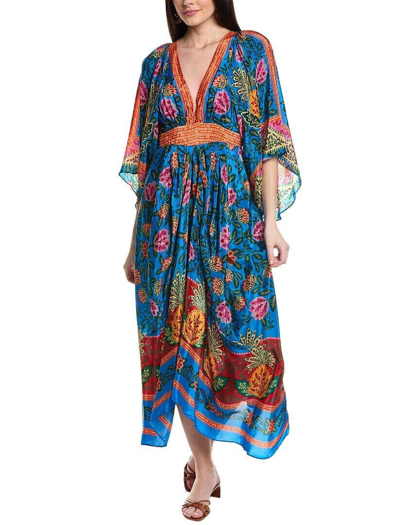 Farm Rio Pineapple Garden Maxi Kaftan Dress Women's