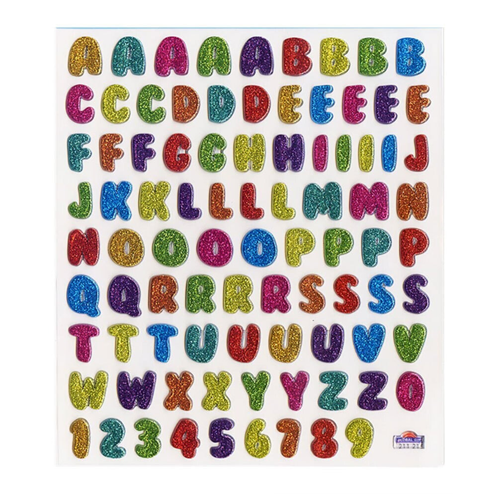 GLOBAL GIFT Classy 3D Letters And Numbers Glitter Stickers