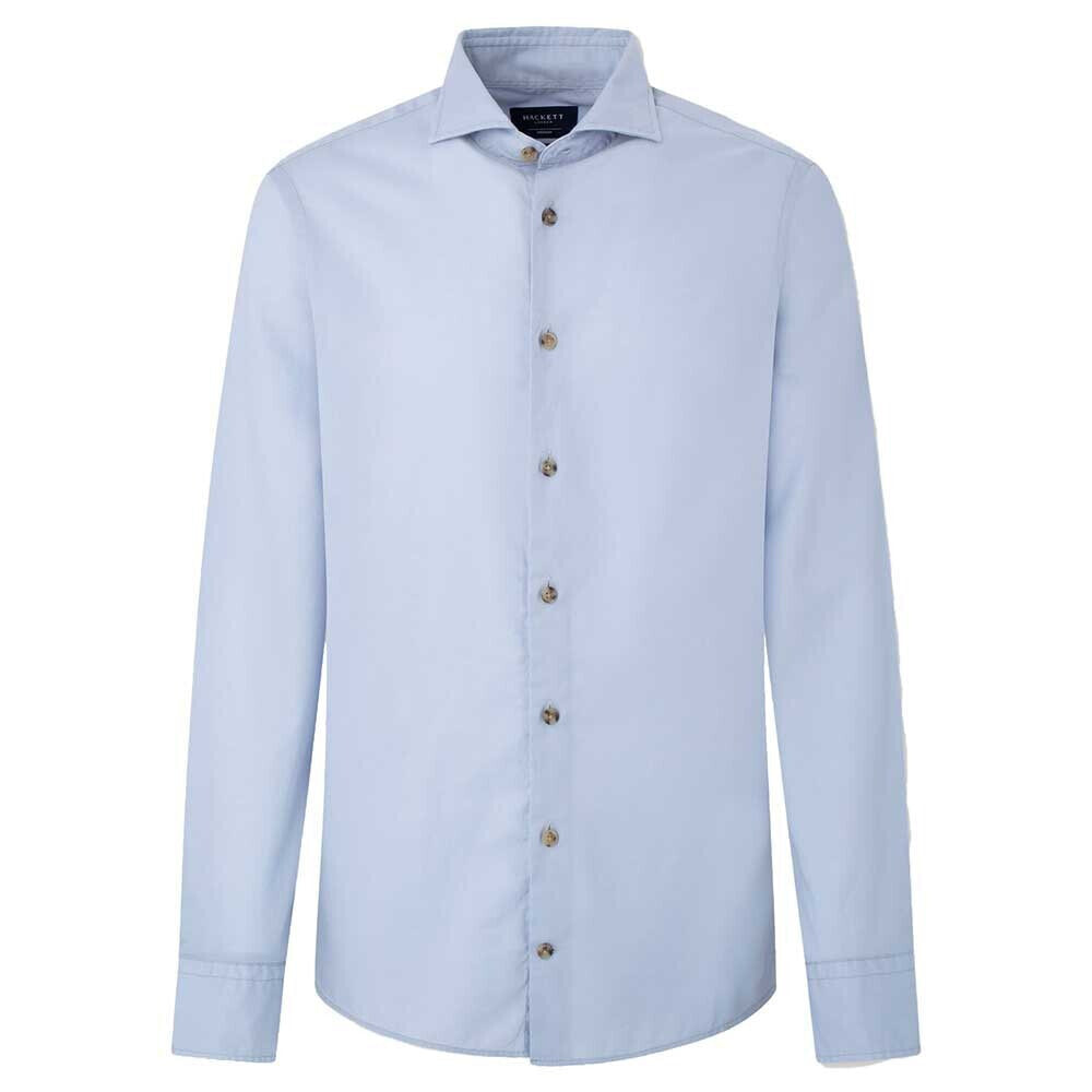 HACKETT Piece Dyed Soft Twill Long Sleeve Shirt