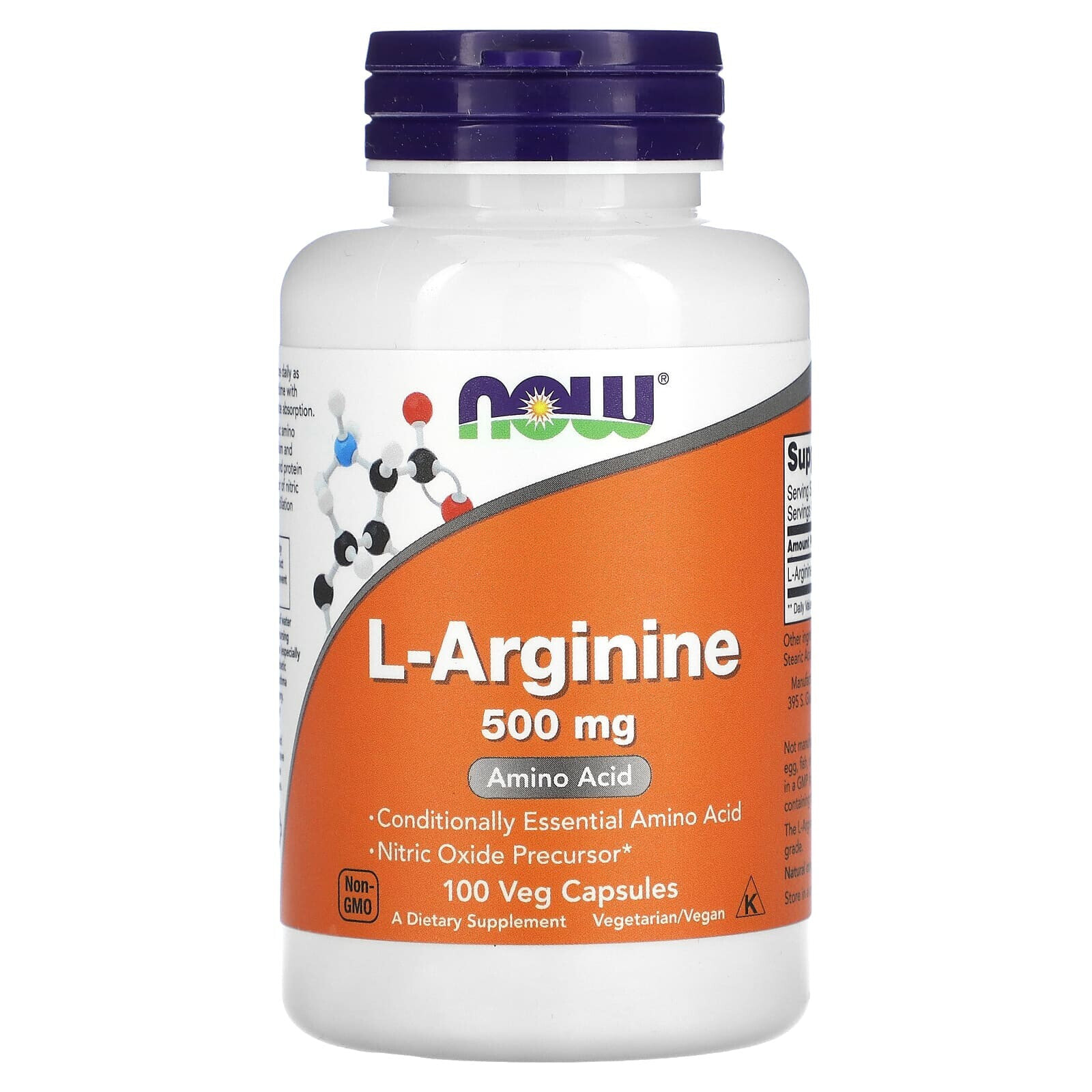 NOW Foods L-Arginine L-аргинин 500 мг 100 капсул