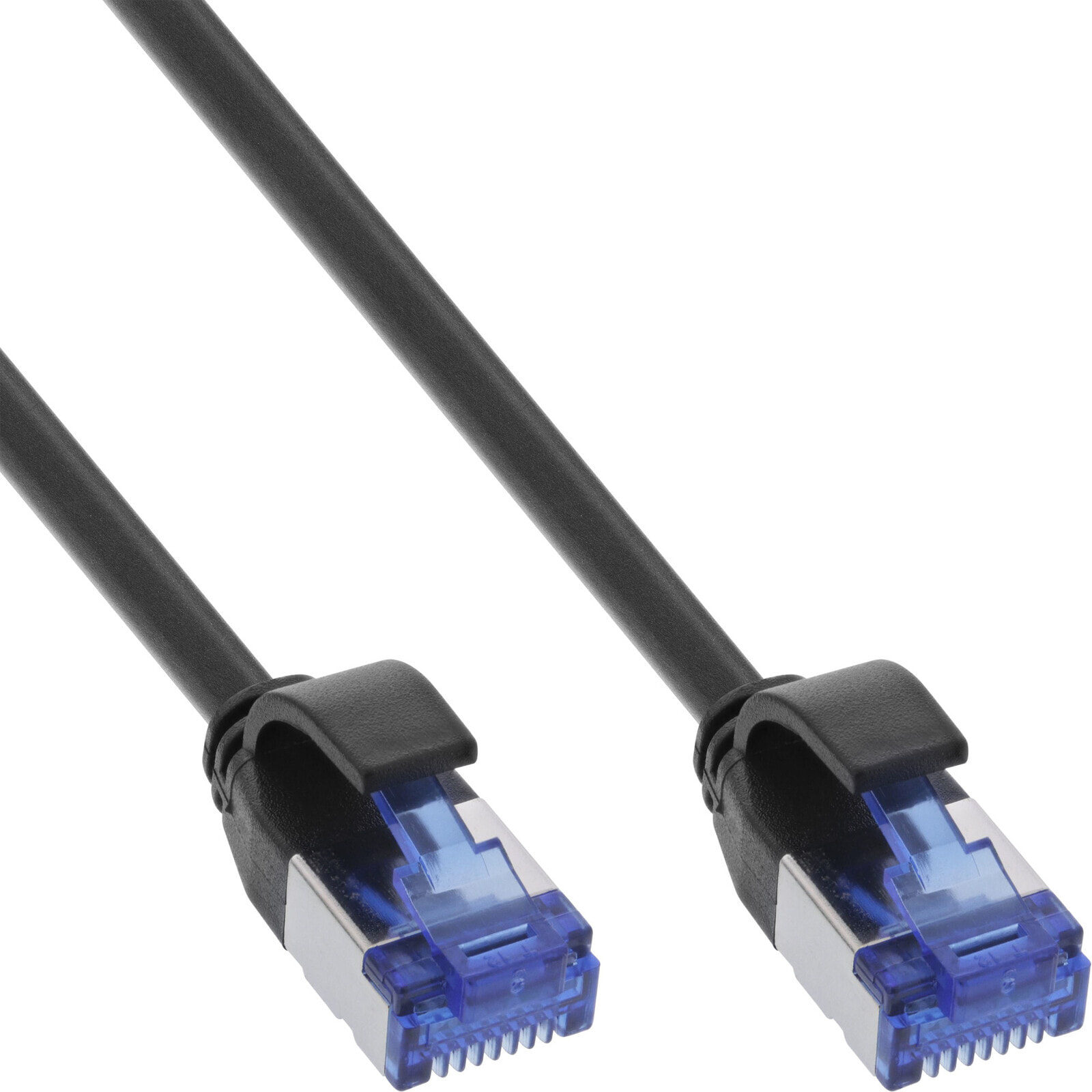 InLine Patch cable slim - Cat.6A - S/FTP - TPE (LSZH) flexible - PoE - black - 15m