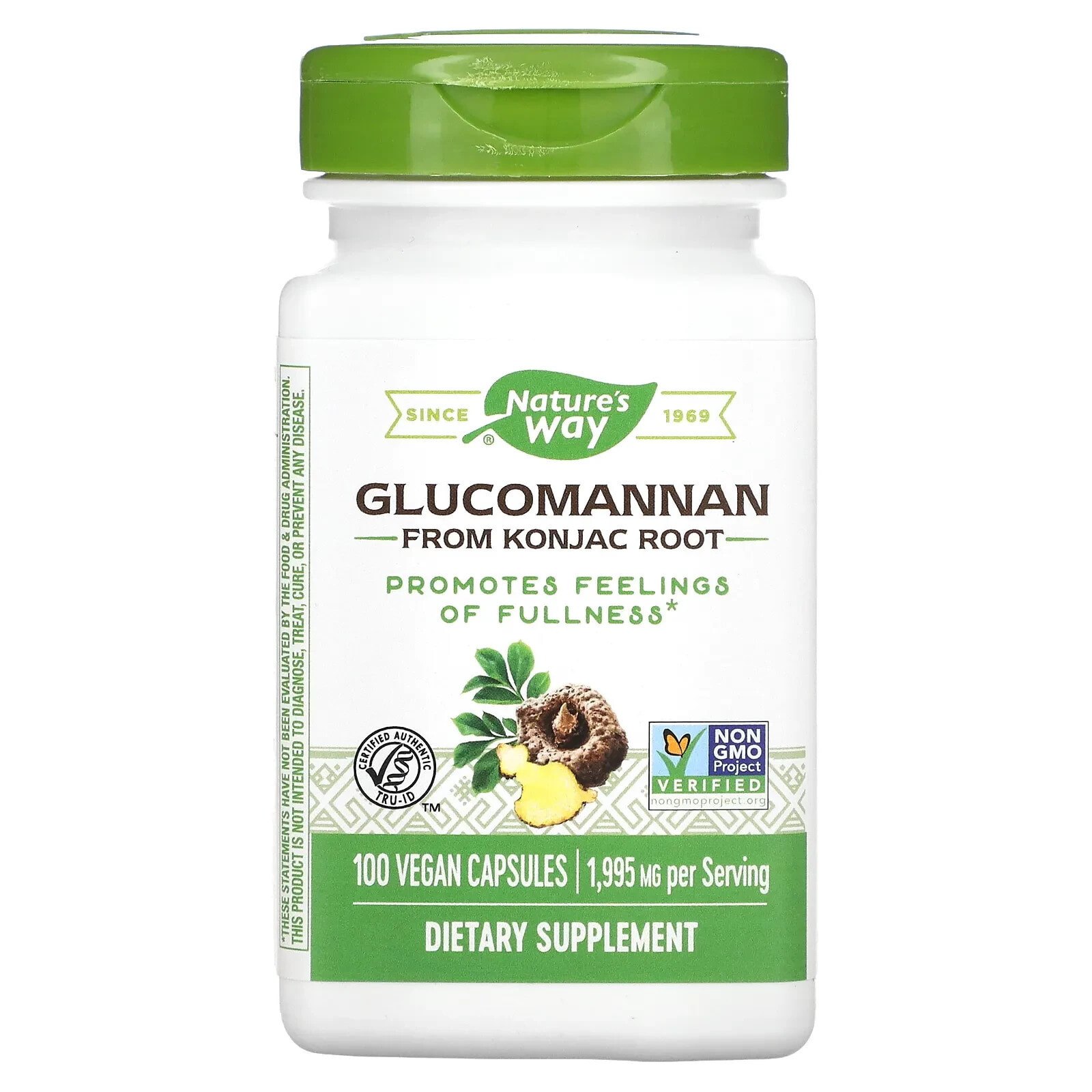 Glucomannan from Konjac Root, 1,995 mg, 100 Vegan Capsules (665 mg per Capsule )