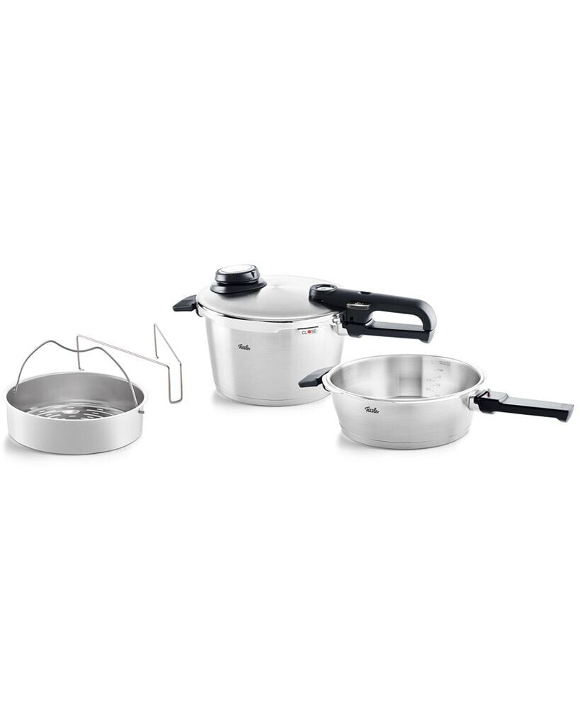 Vitavit Premium Stainless Steel Set 2.6 Quart, 4.8 Quart Pressure Cooker and Pressure Skillet