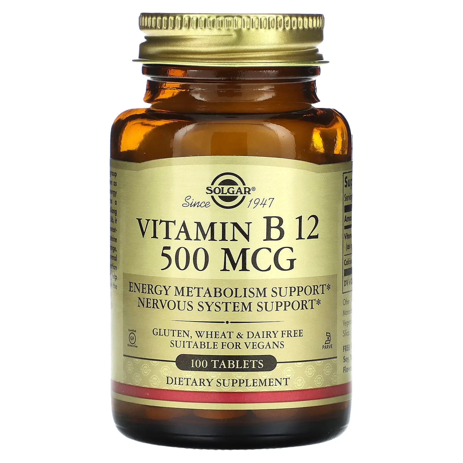 Solgar, Vitamin B12, 100 mcg, 100 Tablets