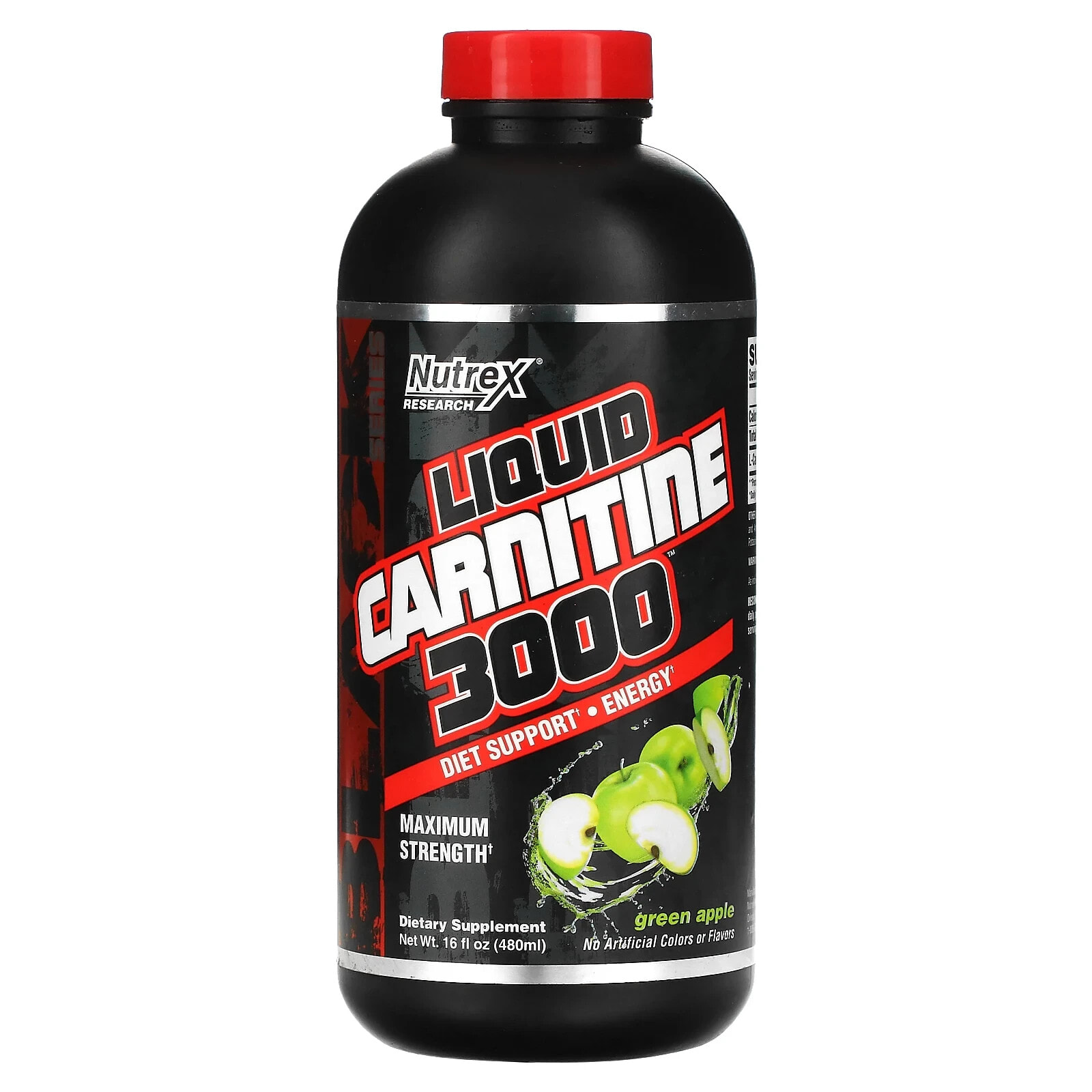 Liquid Carnitine 3000, Green Apple, 16 fl oz (480 ml)