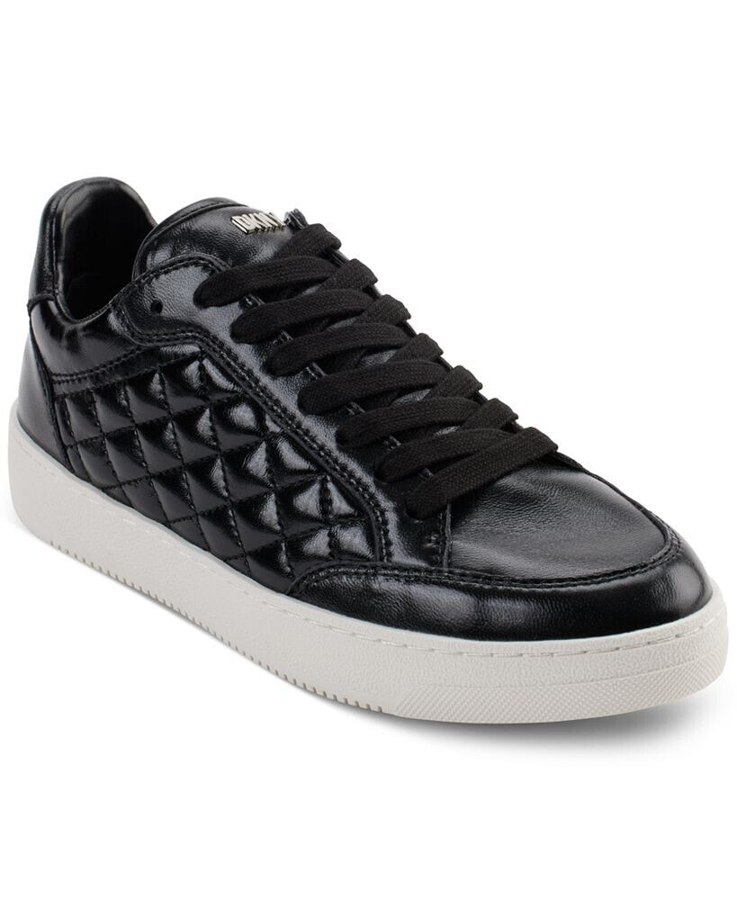 DKNY women's Oriel Quilted Lace-Up Low-Top Sneakers