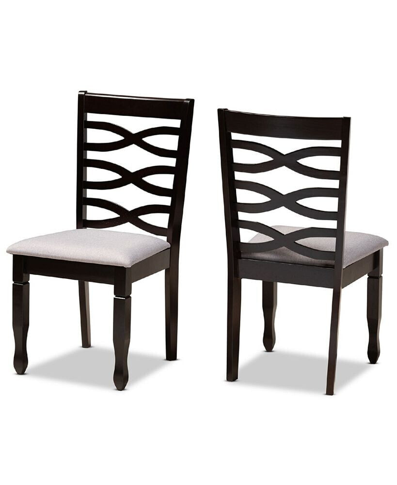 Baxton Studio lanier Modern and Contemporary Fabric Upholstered 2 Piece Dining Chair Set