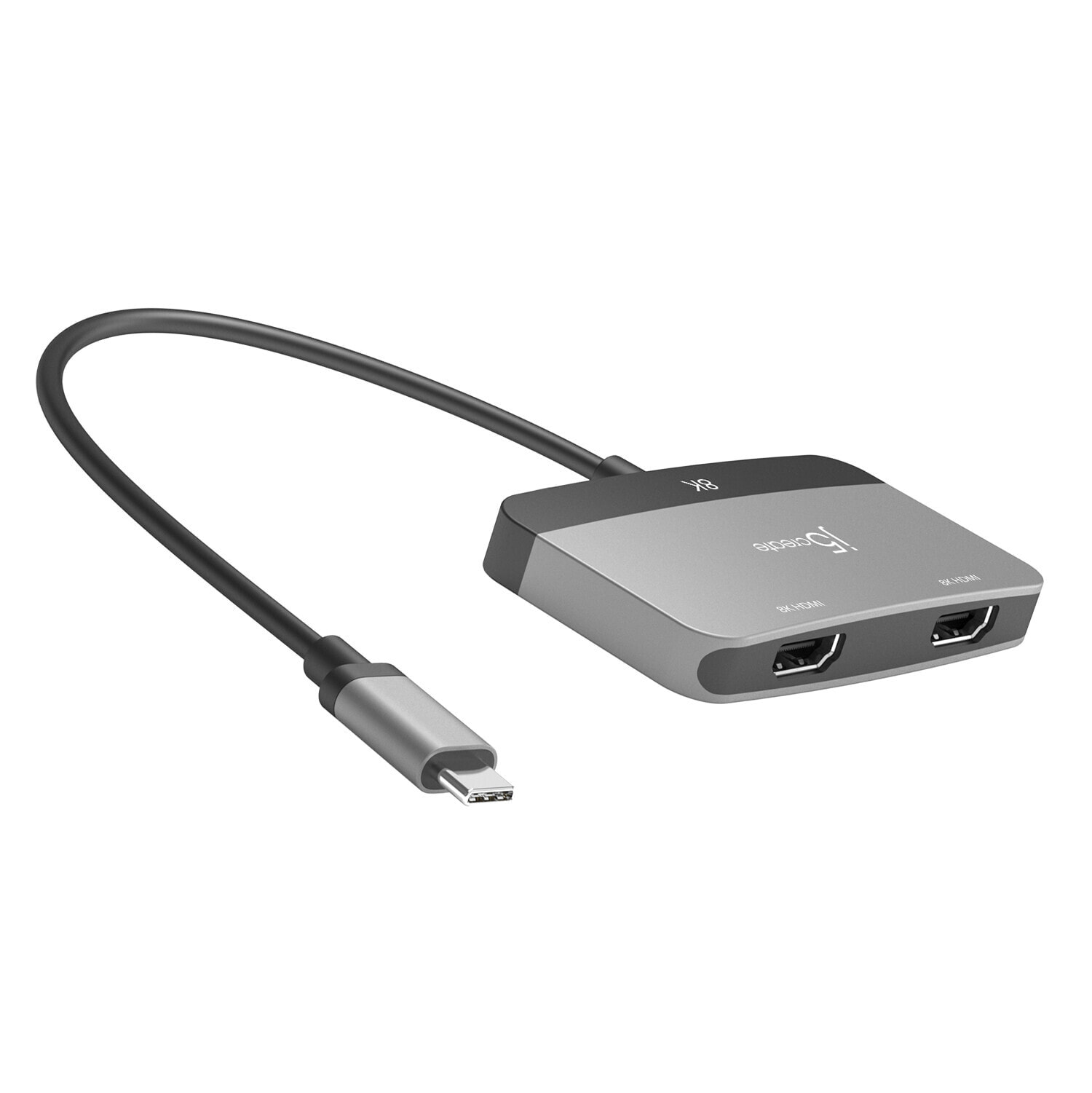 j5create JCA465-N хаб-разветвитель USB Type-C Черный, Серый