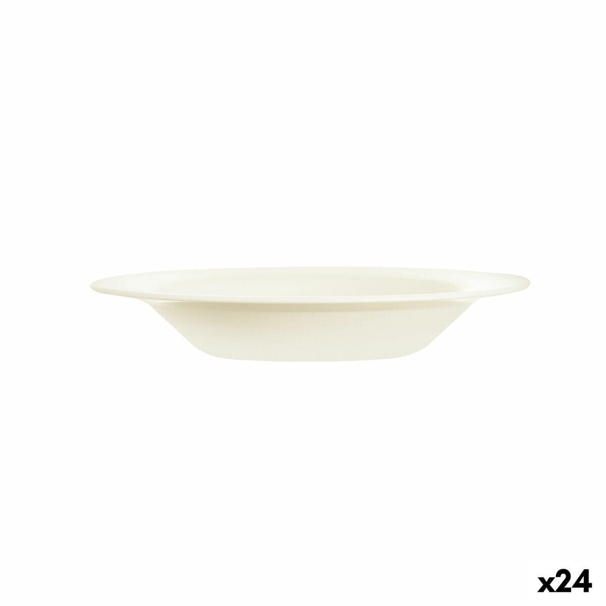 Deep Plate Arcoroc Intensity Beige Glass (22 cm) (24 Units)