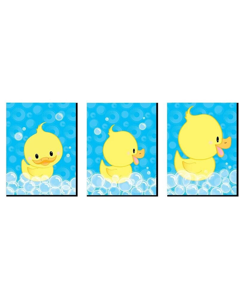 Big Dot of Happiness ducky Duck - Rubber Ducky Wall Art Decor - 7.5 x 10 inches - Set of 3 Prints