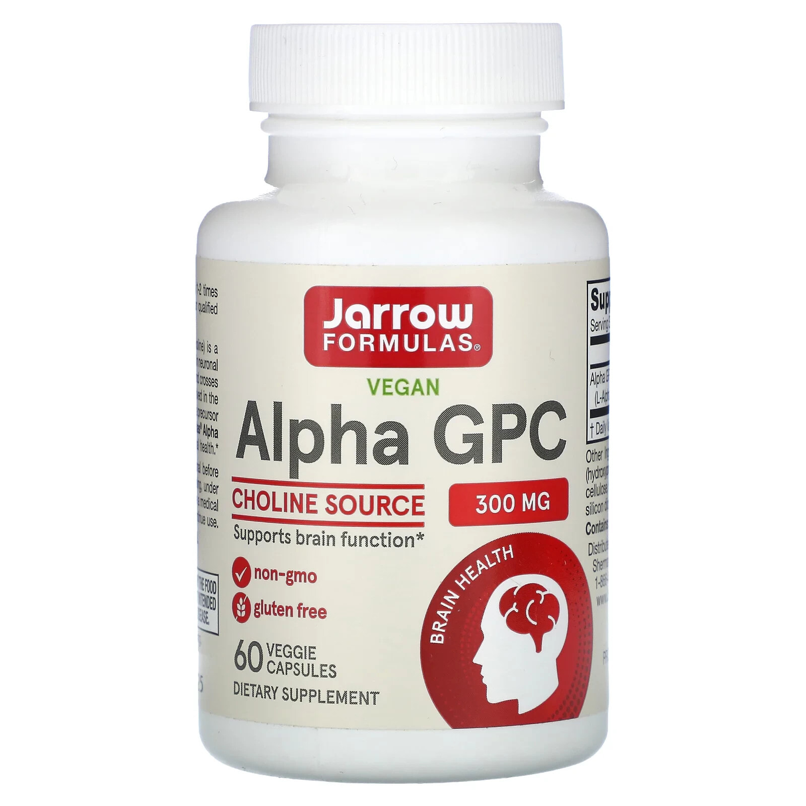 Jarrow Formulas, Alpha GPC, 300 mg, 60 Veggie Caps
