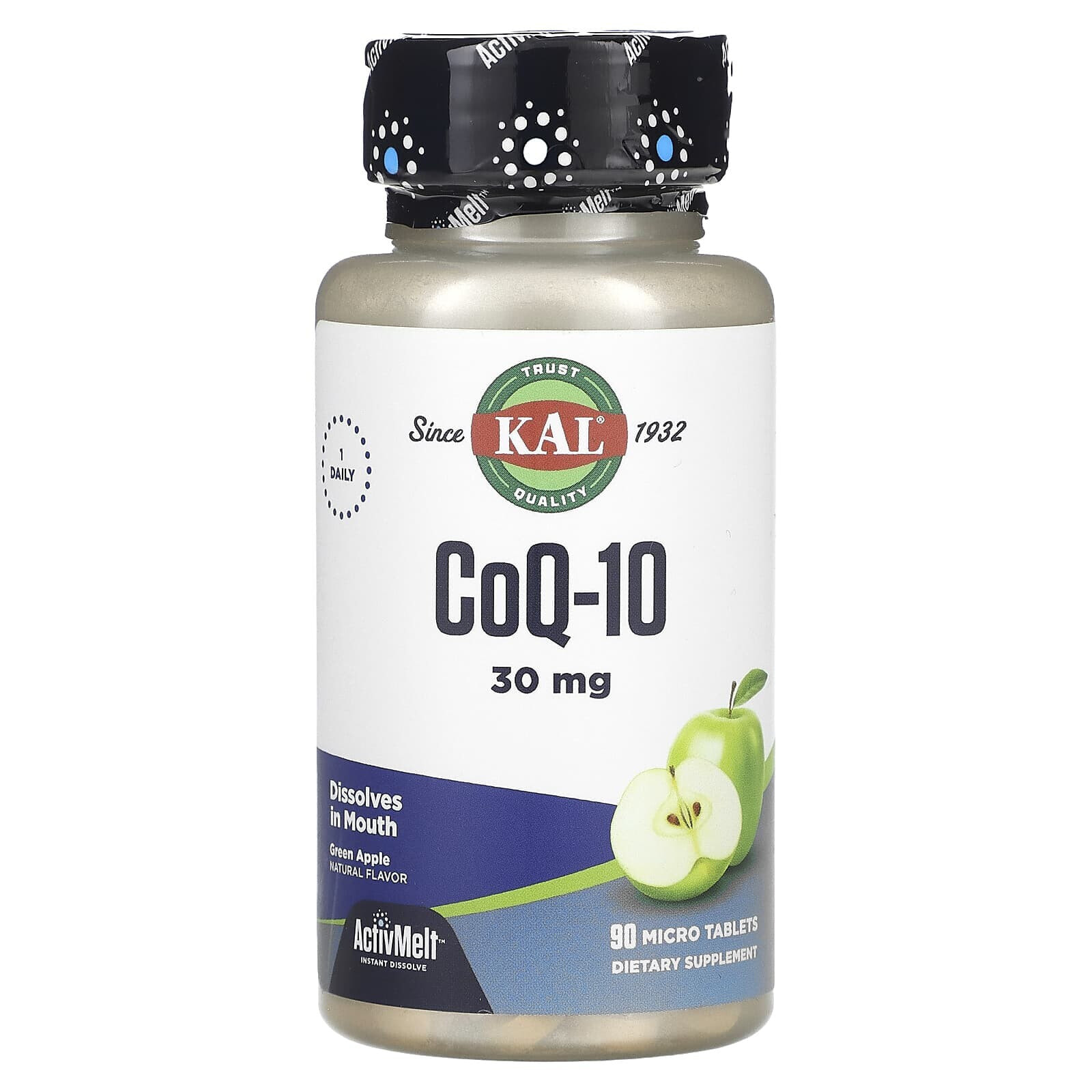 KAL, CoQ10, Green Apple, 30 mg, 90 Micro Tablets (Товар снят с продажи) 
