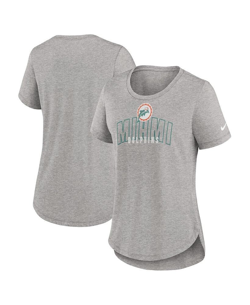 Nike women's Heather Gray Miami Dolphins Fashion Tri-Blend T-shirt
