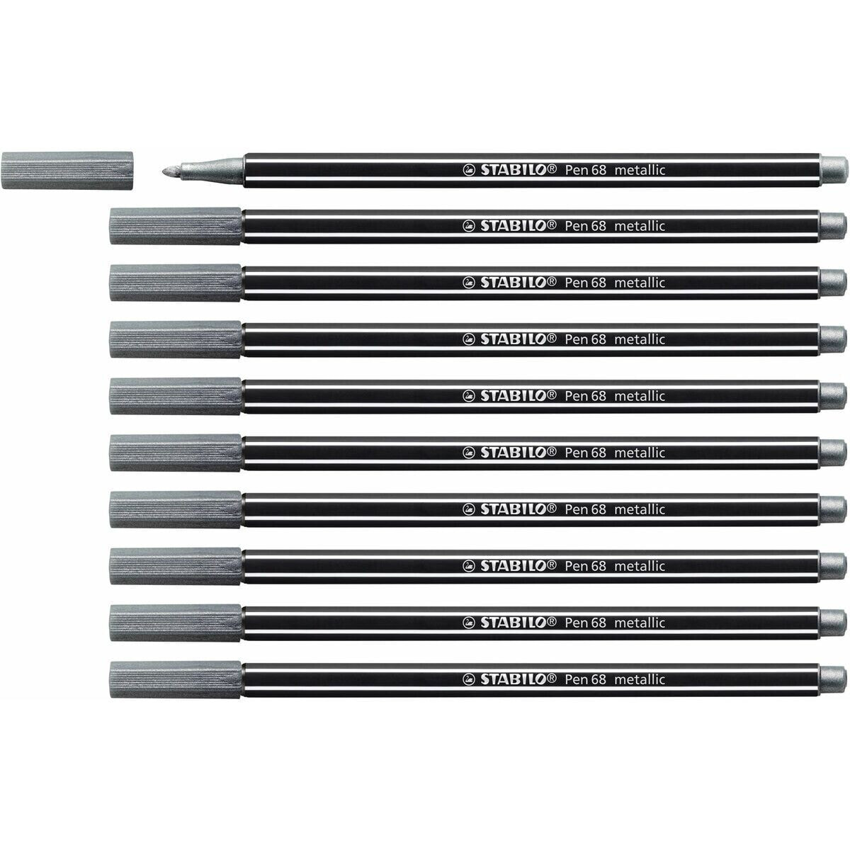 STABILO Pen 68 metallic фломастер Средний Серебристый 1 шт 68/805