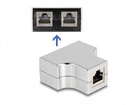 RJ45 Splitter / T Adapter 1 x RJ45 jack to 2 x RJ45 jack Cat.5e STP - RJ45 - Silver - Female - Cat5e - S/UTP (STP) - Gold