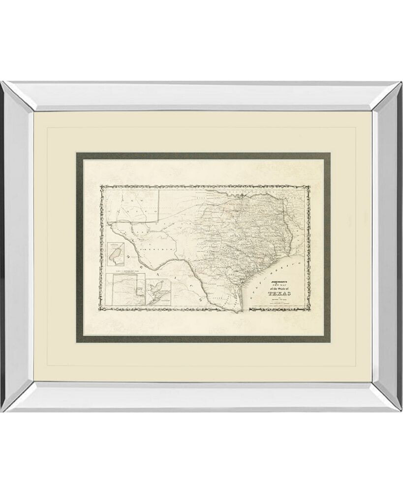 Classy Art new Map of The State of Texas Mirror Framed Print Wall Art - 34