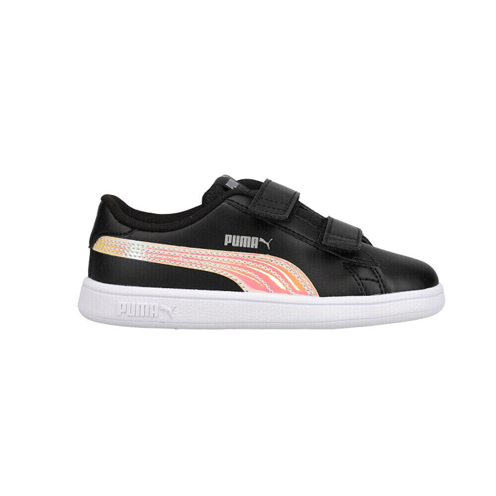 Puma Smash V2 Holo V Slip On Infant Girls Black Sneakers Casual Shoes 385576-02