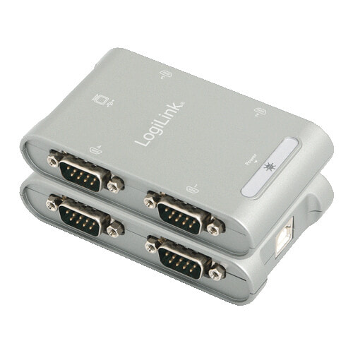LogiLink AU0032 кабельный разъем/переходник 4xRS-232 USB 2.0 Серый