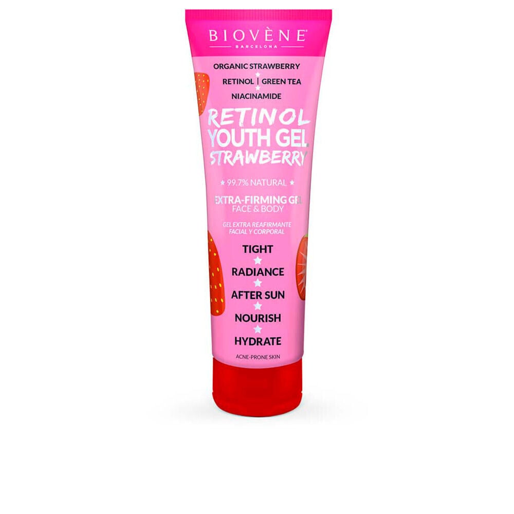 Biovene Retinol Youth Gel Strawberry Extra-firming Face & Body Гель с ретинолом для лица и тела для антивозрастного ухода за кожей 200 мл