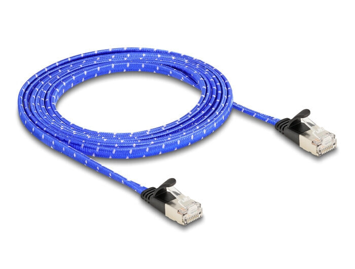 Delock 80384 - RJ45 Flachband Netzwerkkabel Cat.6A U/FTP 2 m blau - Network - CAT 6a