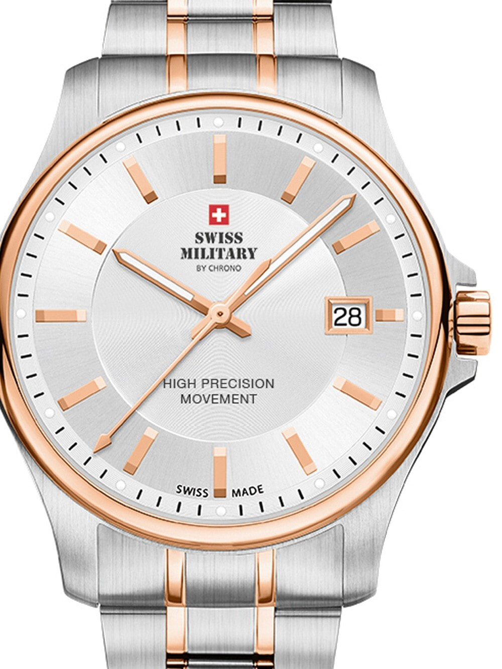 Мужские наручные часы с серебряным браслетом Swiss Military SM30200.07 Mens 39mm 5ATM