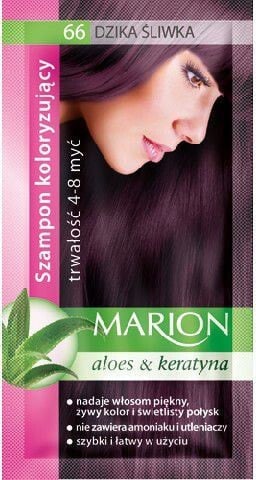 Marion Toning Shampoo 66 Purple Тонирующий шампунь с алоэ и кератином, оттенок дикая слива 40 мл