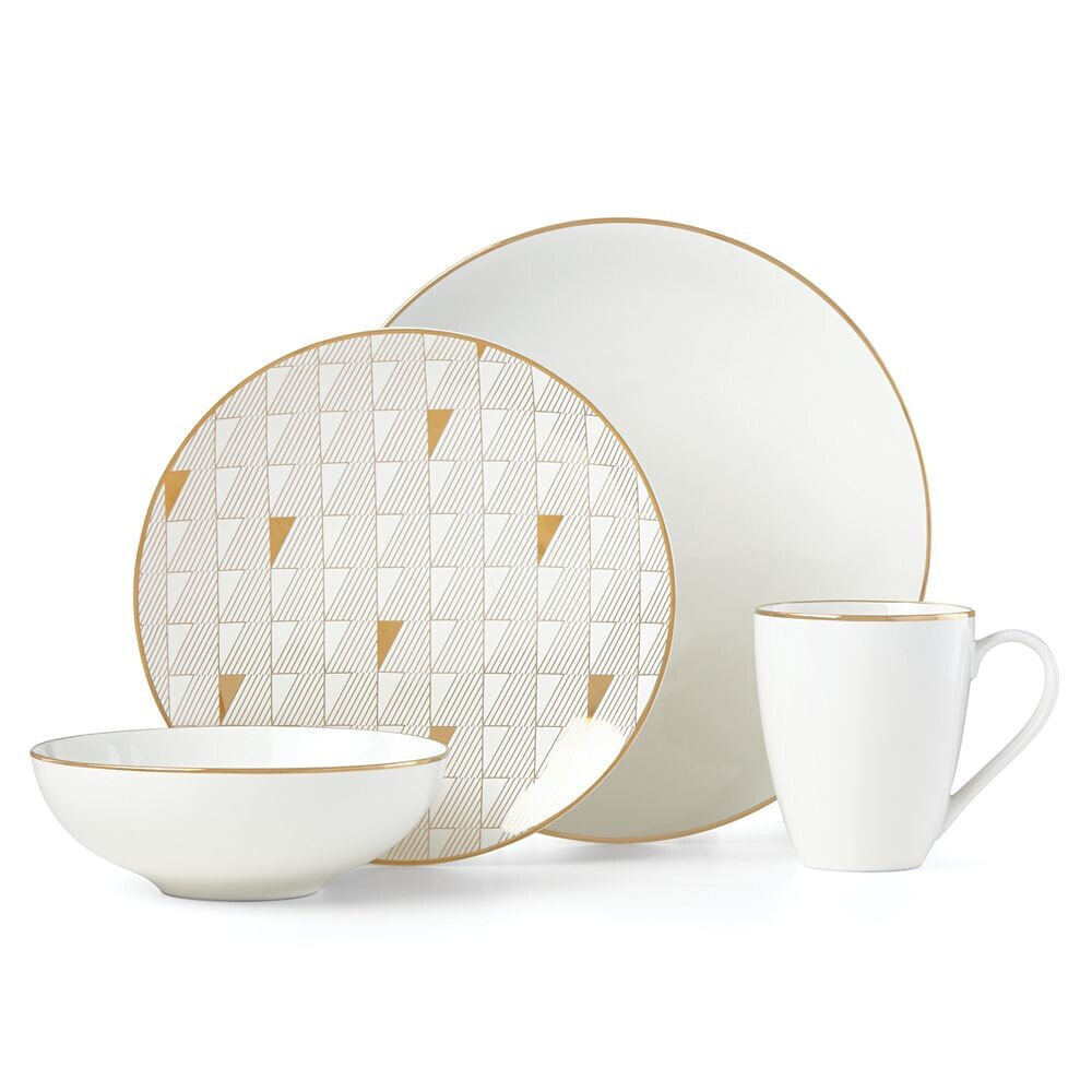 Trianna 4-Pc. Place Setting with Gold Salad Plate