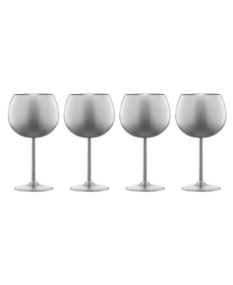 Cambridge 12 Oz Stainless Steel Red Wine Glasses, Set of 4