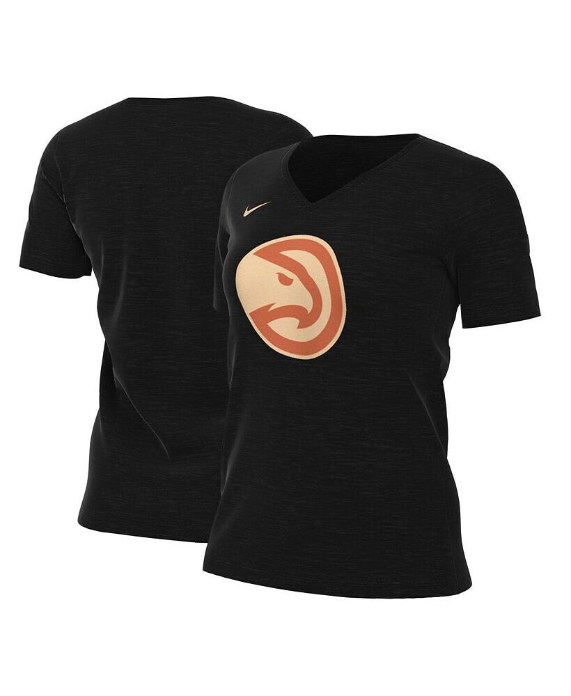 Nike women's Black Atlanta Hawks 2022/23 City Edition Essential V-Neck T-shirt