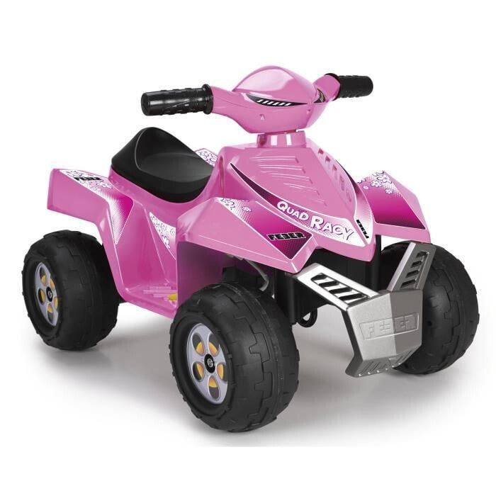 Детский электроквадроцикл Feber QUAD RACY PINK, скорость до 2 км/ч, розовый