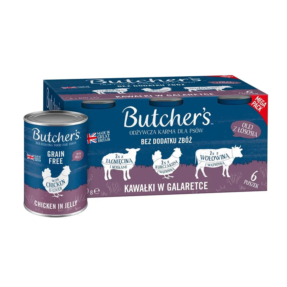 BUTCHER´S Original mega pack mix piecesjelly 6x400g wet dog food