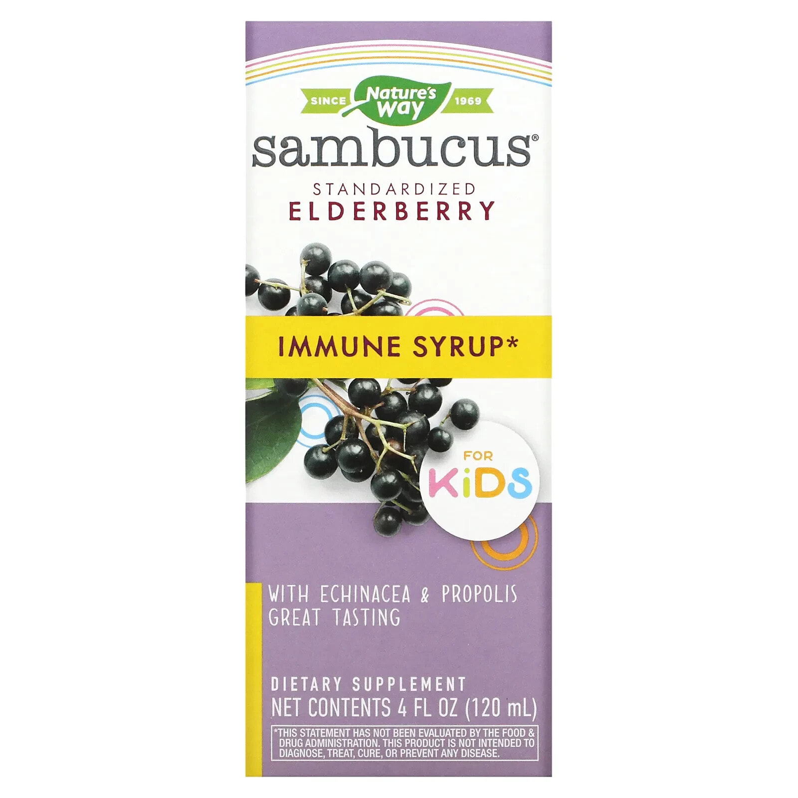 Nature's Way, Sambucus for Kids, Standardized Elderberry, Immune Syrup, 8 fl oz (240 ml)