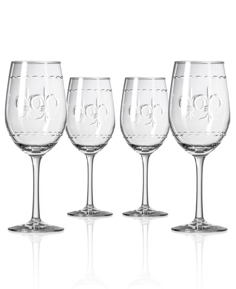 Rolf Glass fleur De Lis White Wine 12Oz - Set Of 4 Glasses