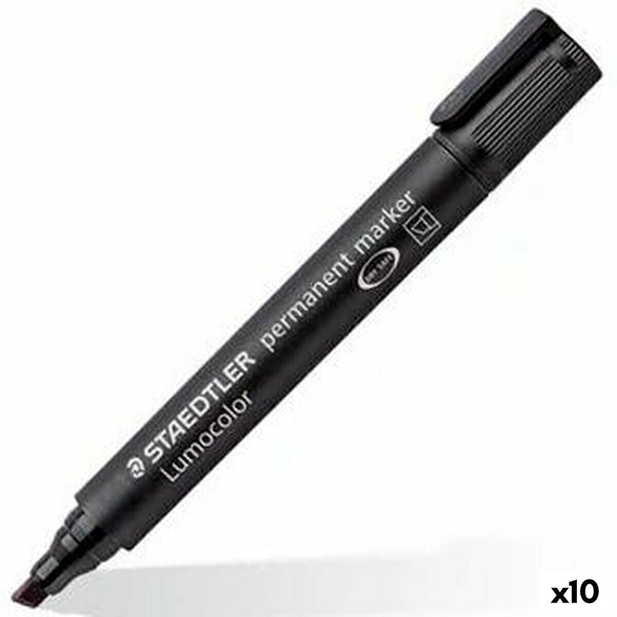 Постоянный маркер Staedtler Lumocolor 350 Чёрный (10 штук)