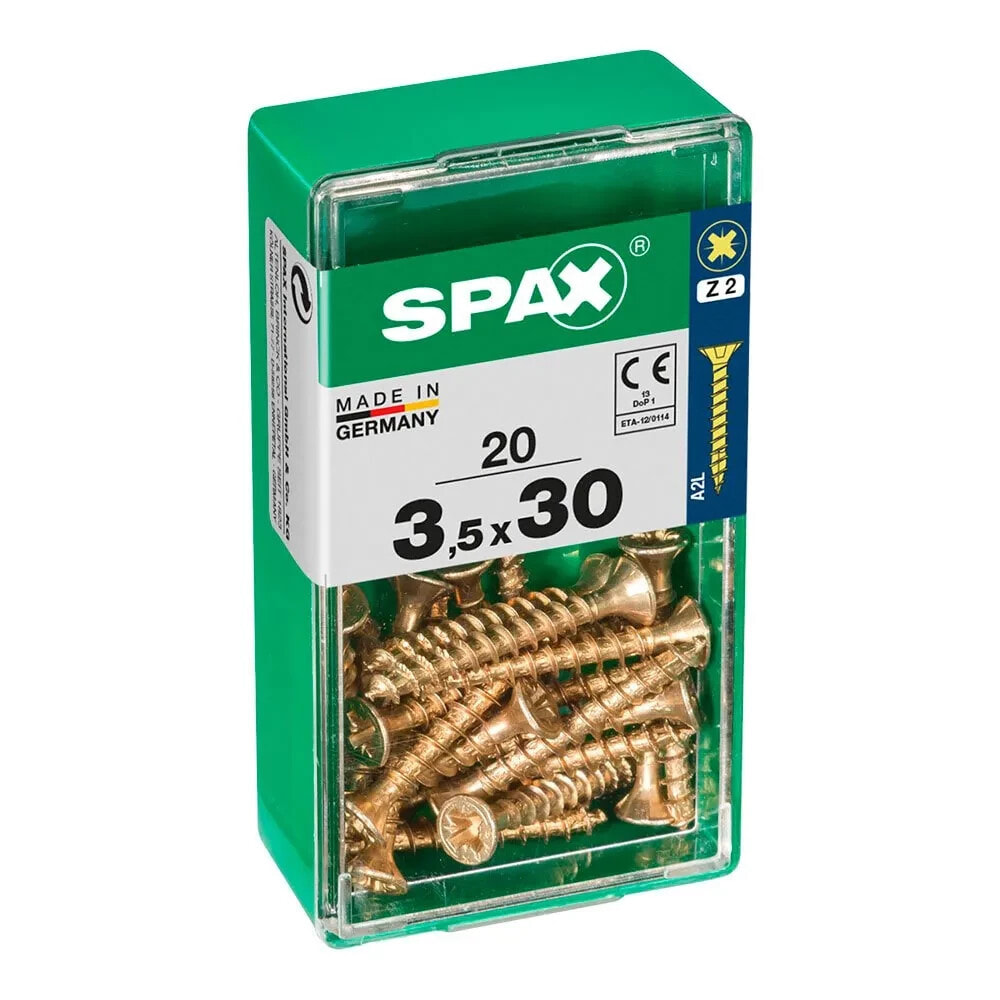 SPAX Yellox 3.5x30 mm Flat Head Wood Screw 20 Units