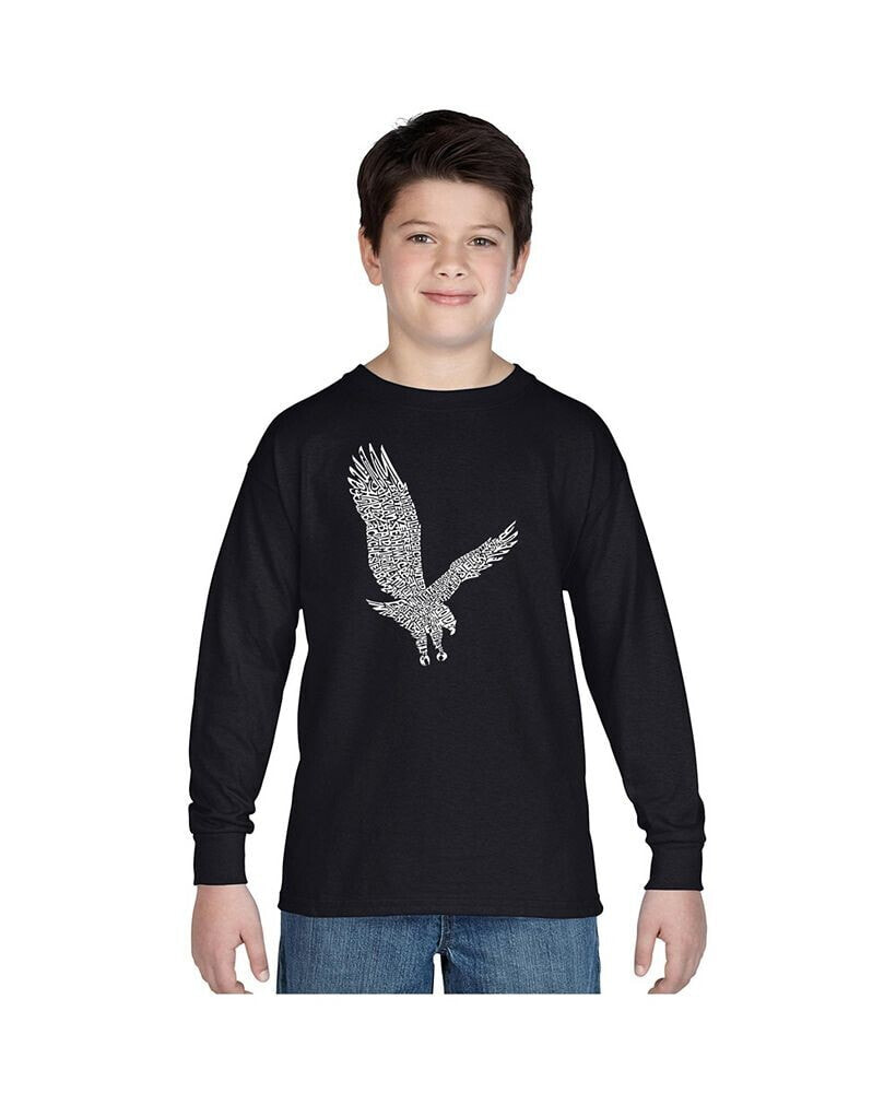 LA Pop Art big Boy's Word Art Long Sleeve T-shirt - Eagle
