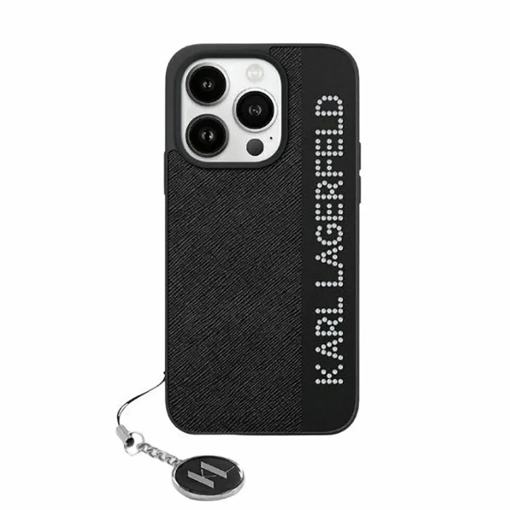 KARL LAGERFELD Klhcp15Xpsakdgck iPhone 15 Pro Max 6.7 Saffiano Rhinestones&Charm phone case