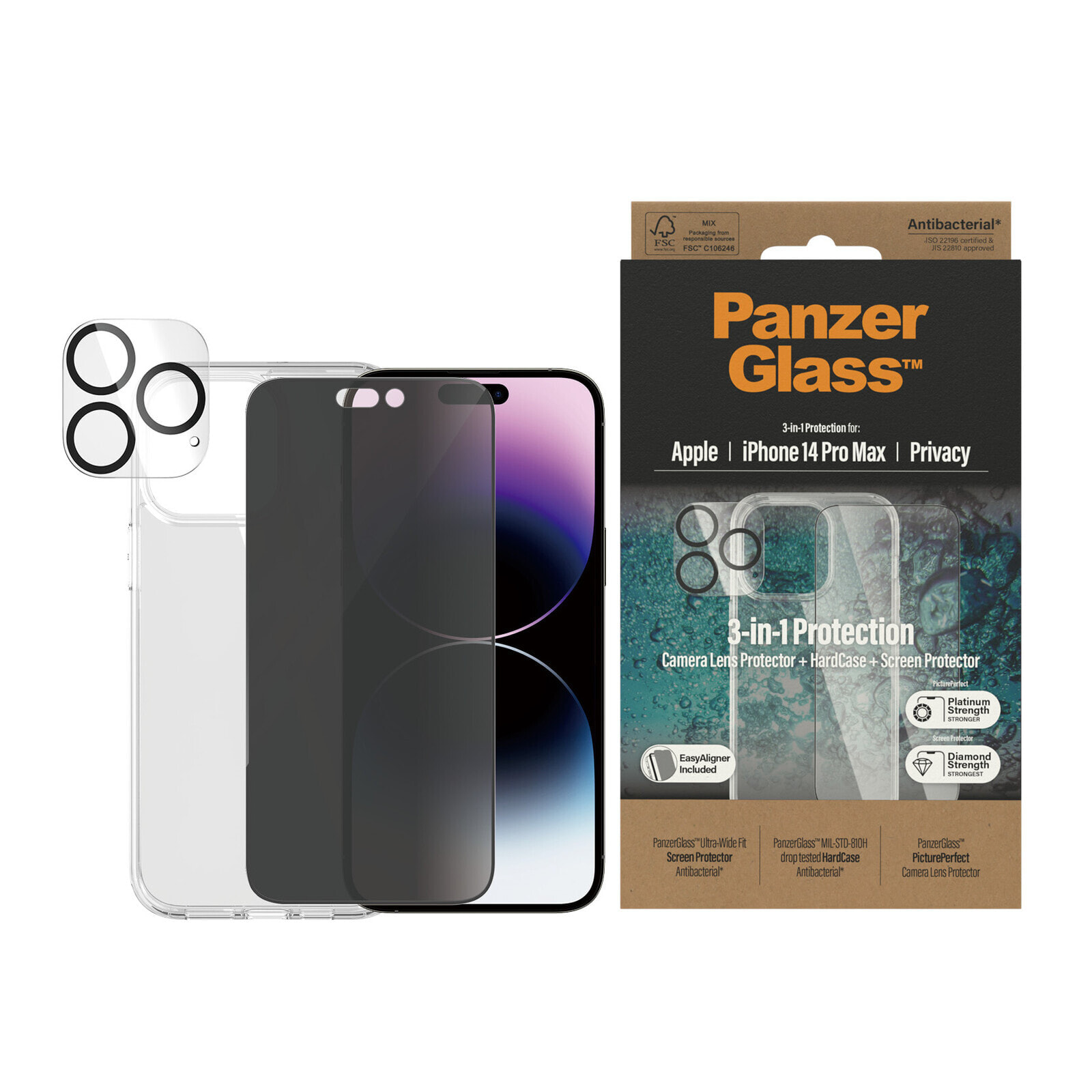 PanzerGlass PG BUND IPH 2022 6.1P MAX UWF PRV HC PP Прозрачная защитная пленка Apple 1 шт B0404+P2786