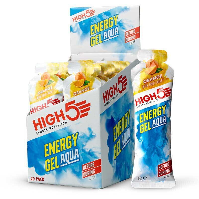 HIGH5 Aqua Energy Gels Box 66g 20 Units Orange