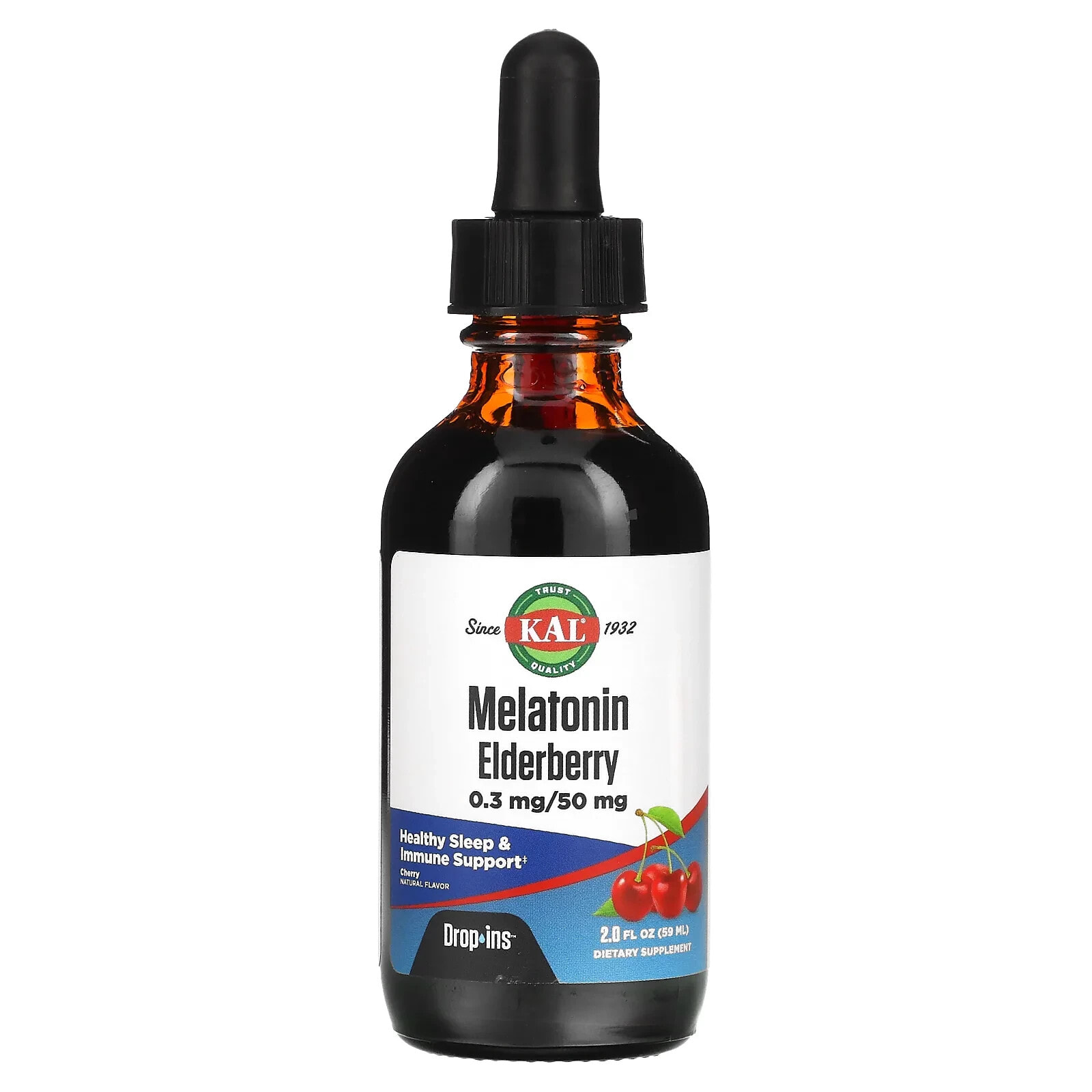 Melatonin Elderberry, Cherry, 2 fl oz (59 ml)