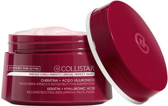 Collistar Keratin + Hyaluronic Acid Replumping Pack Mask  Восстанавливающая маска для волос с кератином и гиалуроновой кислотой 200 мл
