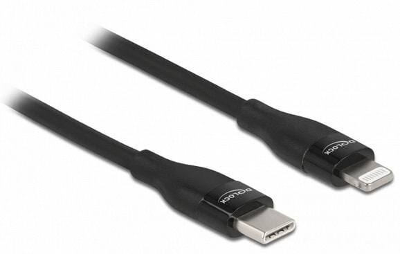 Delock Data and charging cable USB Type-C™ to Lightning™ for iPhone™ - iPad™ and iPod™ black 0.5 m MFi - 0.5 m - USB C - USB C/Lightning - USB 2.0 - 480 Mbit/s - Black