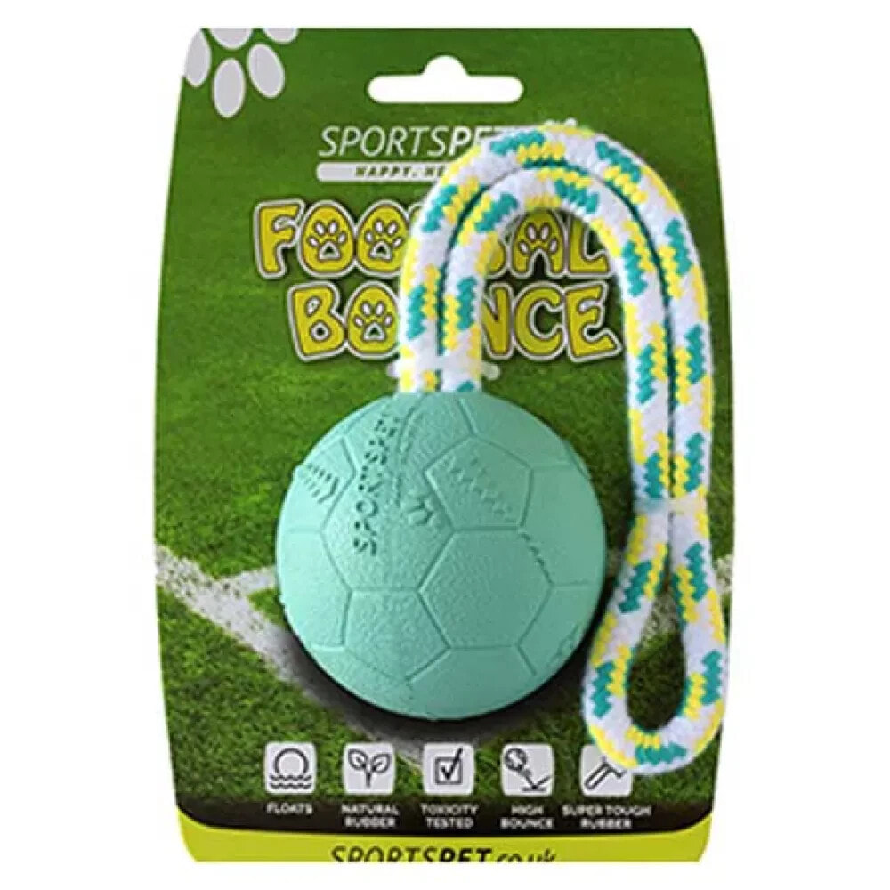 SPORTSPET Football Bounce 65mm rope ball toy