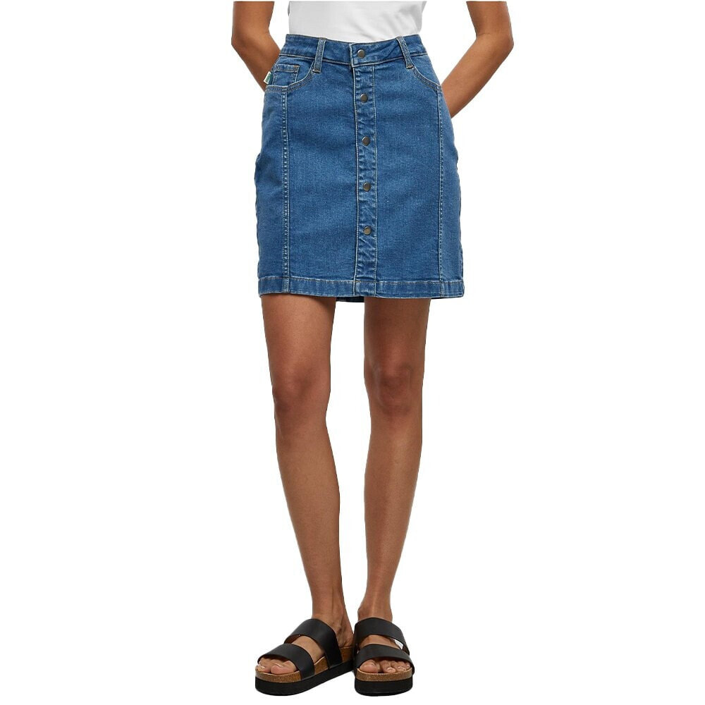 URBAN CLASSICS Organic Stretch Button Denim Denim Skirt