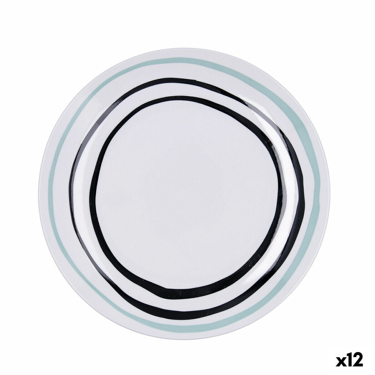 Плоская тарелка Bidasoa Zigzag Разноцветный Керамика Ø 26,5 cm (12 штук)