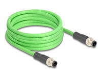 Delock M12 Kabel D-kodiert 4 Pin Stecker zu PUR TPU 2 m - Cable - 2 m